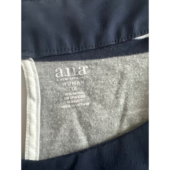 a.n.a. Maxi Purple Black Gray White Striped Sleeveless Slit Sides Dress Woman 1X - Picture 8 of 10